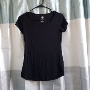 Black Short Sleeve Athleisure Top